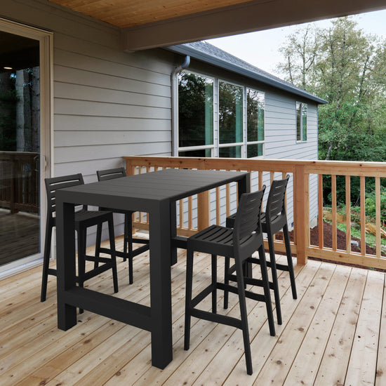 Compamia Vegas Ares 5 pc Bar Set with 39 inch to 55 inch Extendable in Black/Dark Gray/Taupe/White