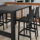 Compamia Vegas Ares 5 pc Bar Set with 39 inch to 55 inch Extendable in Black/Dark Gray/Taupe/White
