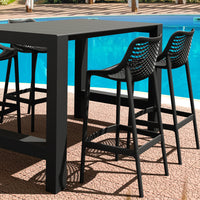 Compamia Vegas Air 5 pc Bar Set with 39 inch to 55 inch Extendable in Black/Dark Gray/Taupe/White