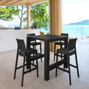 Compamia Vegas Maya 5 pc Bar Set with 39 inch to 55 inch Extendable in Black/Dark Gray/Taupe/White