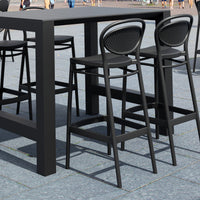 Compamia Vegas Marcel 5 pc Bar Set with 39 inch to 55 inch Extendable in Black/Dark Gray/Taupe/White