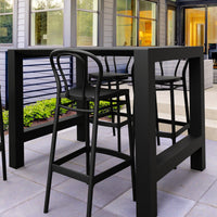 Compamia Vegas Victor 5 pc Bar Set with 39 inch to 55 inch Extendable in Black/Dark Gray/Taupe/White