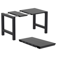 Compamia Vegas Victor 5 pc Bar Set with 39 inch to 55 inch Extendable in Black/Dark Gray/Taupe/White