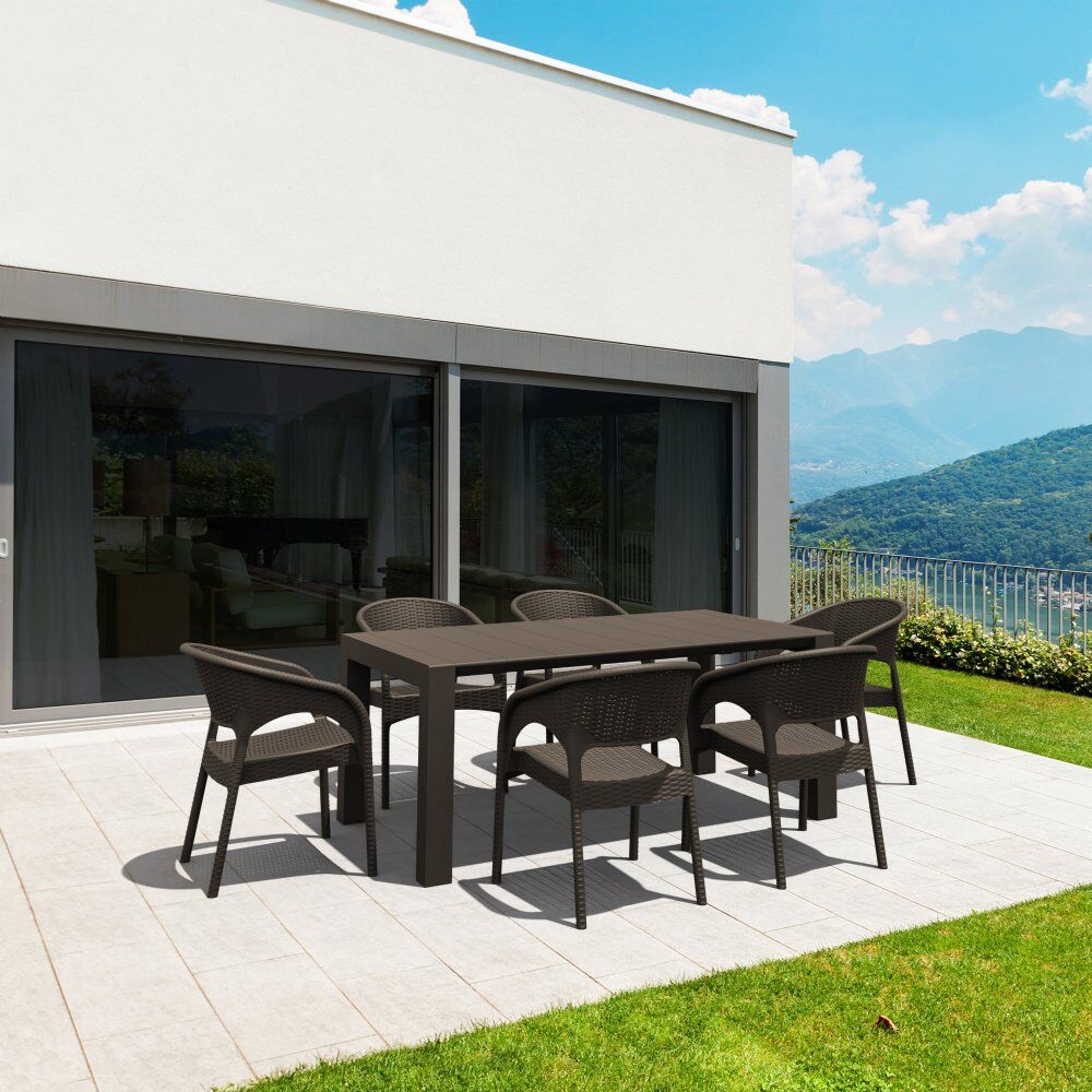 Compamia Panama Wickerlook 7-Piece Extendable Dining Set