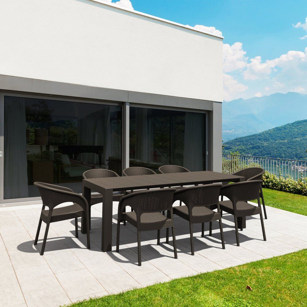 Compamia Panama Wickerlook 9-Piece Extendable Dining Set