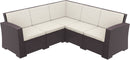 Compamia Monaco Resin Patio Sectional 5 piece Brown with Cushion
