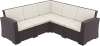 Compamia Monaco Resin Patio Sectional 5 piece Brown with Cushion