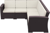 Compamia Monaco Resin Patio Sectional 5 piece Brown with Cushion