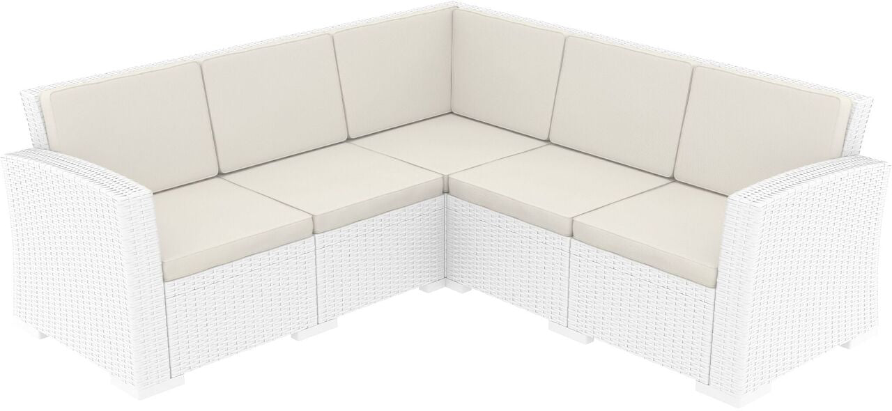 Compamia Monaco Resin Patio Sectional 5 piece Brown with Cushion
