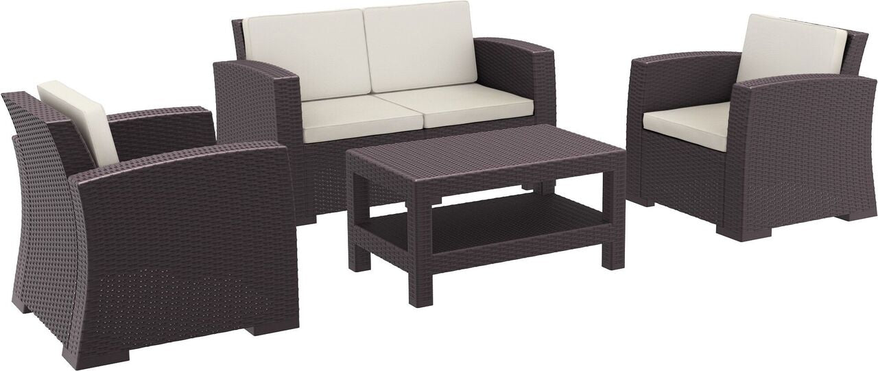 Compamia Monaco Resin Patio Seating 4 piece with Cushion