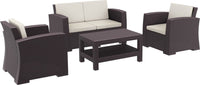Compamia Monaco Resin Patio Seating 4 piece with Cushion