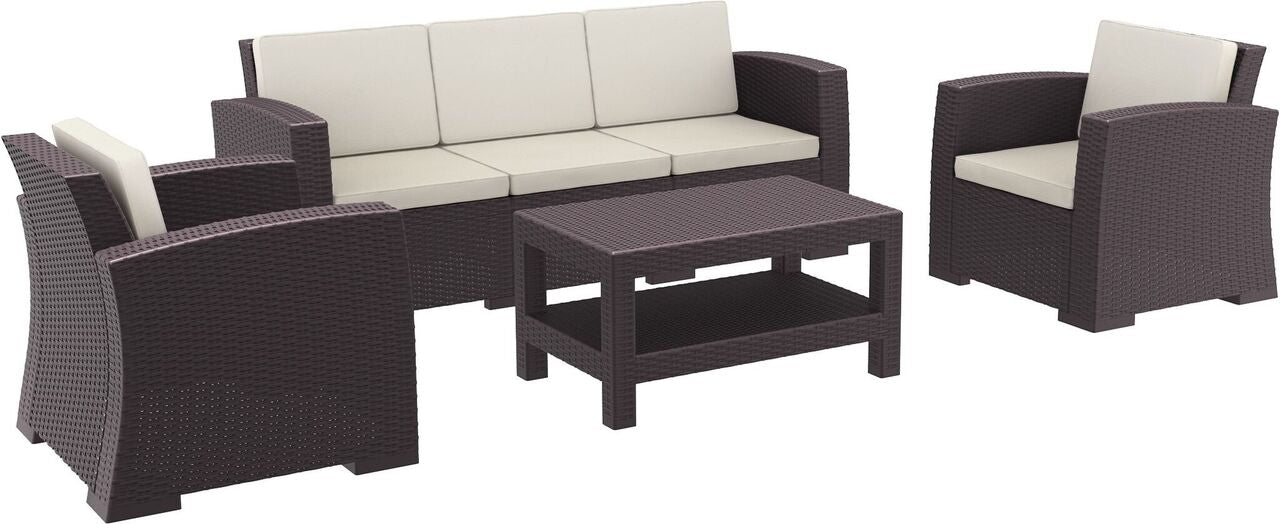 Compamia Monaco Resin Patio Seating 4 piece with Cushion