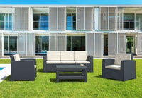 Compamia Monaco Resin Patio Seating 4 piece with Cushion
