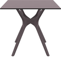 Compamia Ibiza Square Table 31 inch White/Brown/Dark Gray