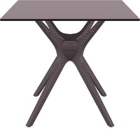 Compamia Ibiza Square Table 31 inch White/Brown/Dark Gray