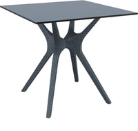Compamia Ibiza Square Table 31 inch White/Brown/Dark Gray