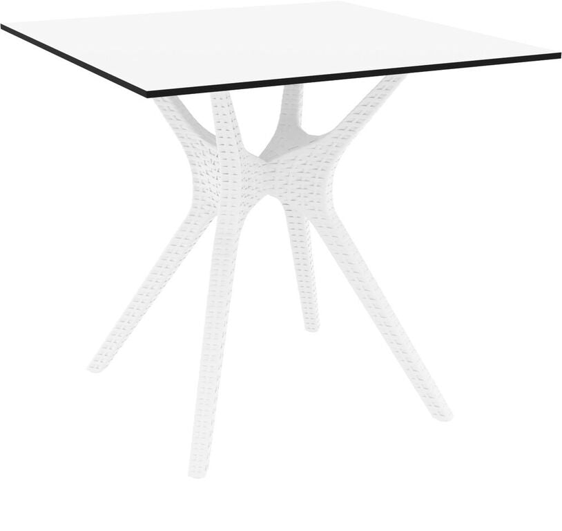 Compamia Ibiza Square Table 31 inch White/Brown/Dark Gray