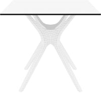Compamia Ibiza Square Table 31 inch White/Brown/Dark Gray