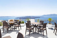 Compamia Ibiza Square Table 31 inch White/Brown/Dark Gray