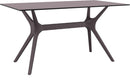 Compamia Ibiza Rectangle Table 55 inch White/Brown/Dark Gray