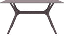Compamia Ibiza Rectangle Table 55 inch White/Brown/Dark Gray