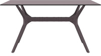 Compamia Ibiza Rectangle Table 55 inch White/Brown/Dark Gray