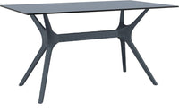 Compamia Ibiza Rectangle Table 55 inch White/Brown/Dark Gray