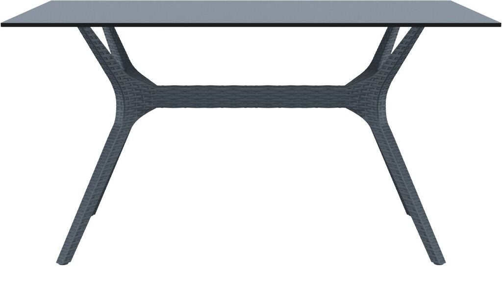Compamia Ibiza Rectangle Table 55 inch White/Brown/Dark Gray