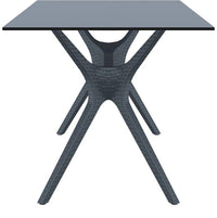 Compamia Ibiza Rectangle Table 55 inch White/Brown/Dark Gray