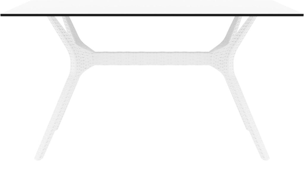 Compamia Ibiza Rectangle Table 55 inch White/Brown/Dark Gray