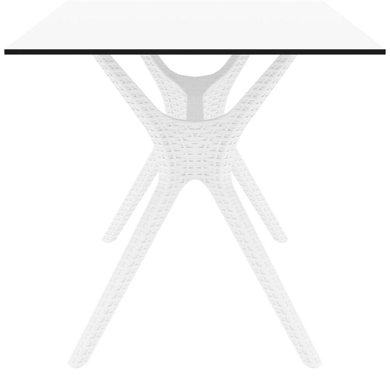 Compamia Ibiza Rectangle Table 55 inch White/Brown/Dark Gray