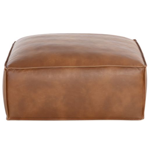 Sunpan Liron Ottoman Overcast Grey / Tobacco Tan