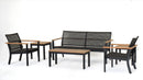 Royal Teak Naples Coffee Table Charcoal Aluminum and Rope