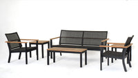 Royal Teak Naples Coffee Table Charcoal Aluminum and Rope