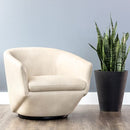 Sunpan Treviso Swivel Lounge Chair in Antonio Charcoal/Bravo Cream/Metropolis Blue