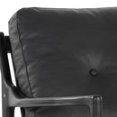 Sunpan Gilmore Lounge Chair  Black - Black Leather / Walnut - Vienna Cream
