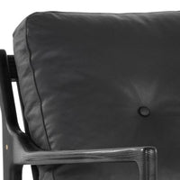 Sunpan Gilmore Lounge Chair  Black - Black Leather / Walnut - Vienna Cream