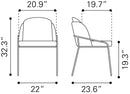 Zuo Modern Jambi Dining Chair Black & White/Ivory
