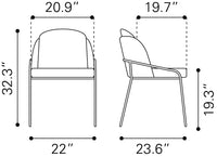 Zuo Modern Jambi Dining Chair Black & White/Ivory