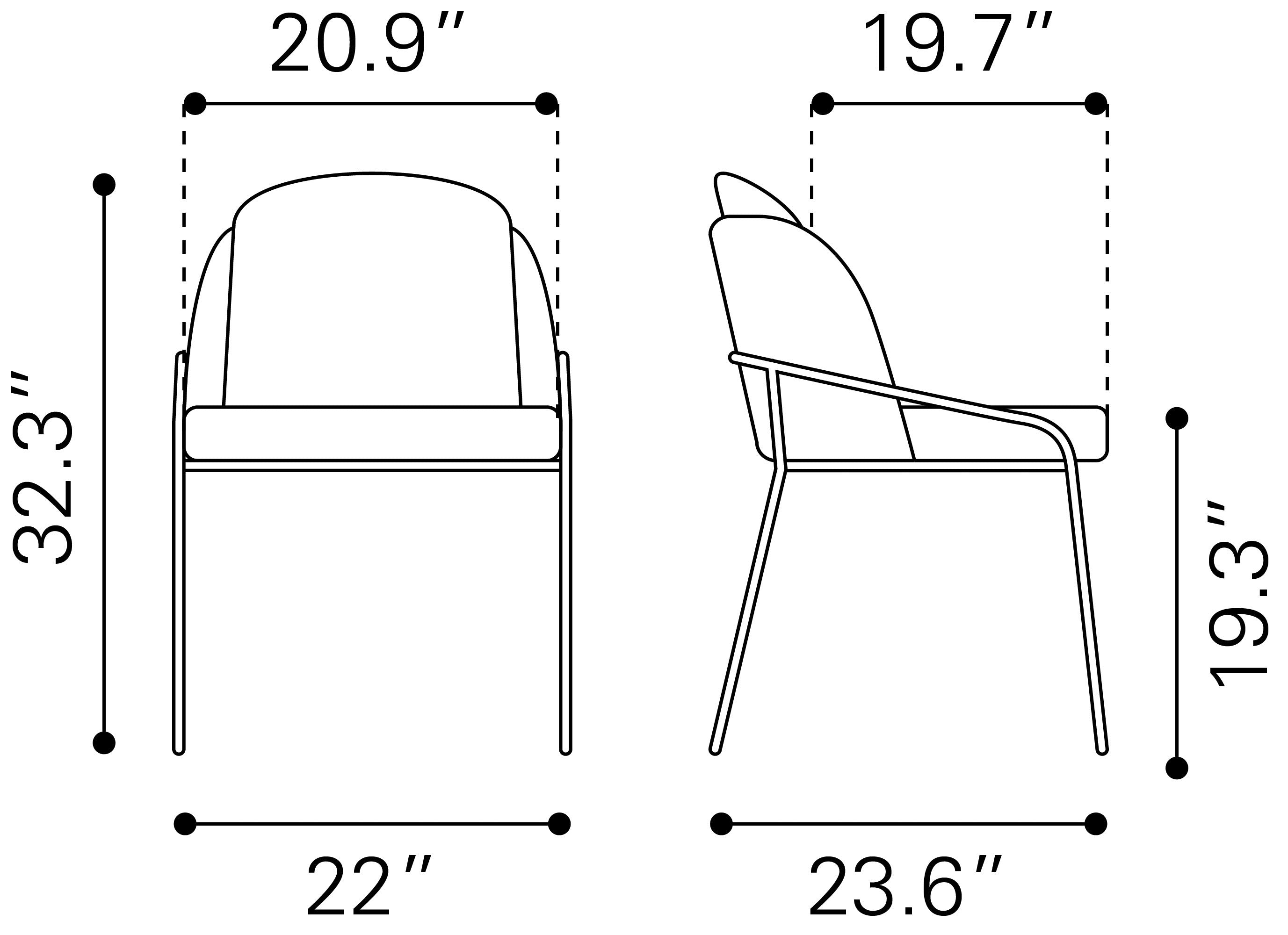 Zuo Modern Jambi Dining Chair Black & White/Ivory