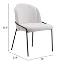 Zuo Modern Jambi Dining Chair Black & White/Ivory