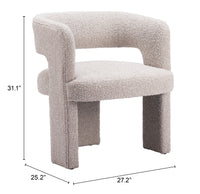 Zuo Modern Java Accent Chair in Sandy Beige