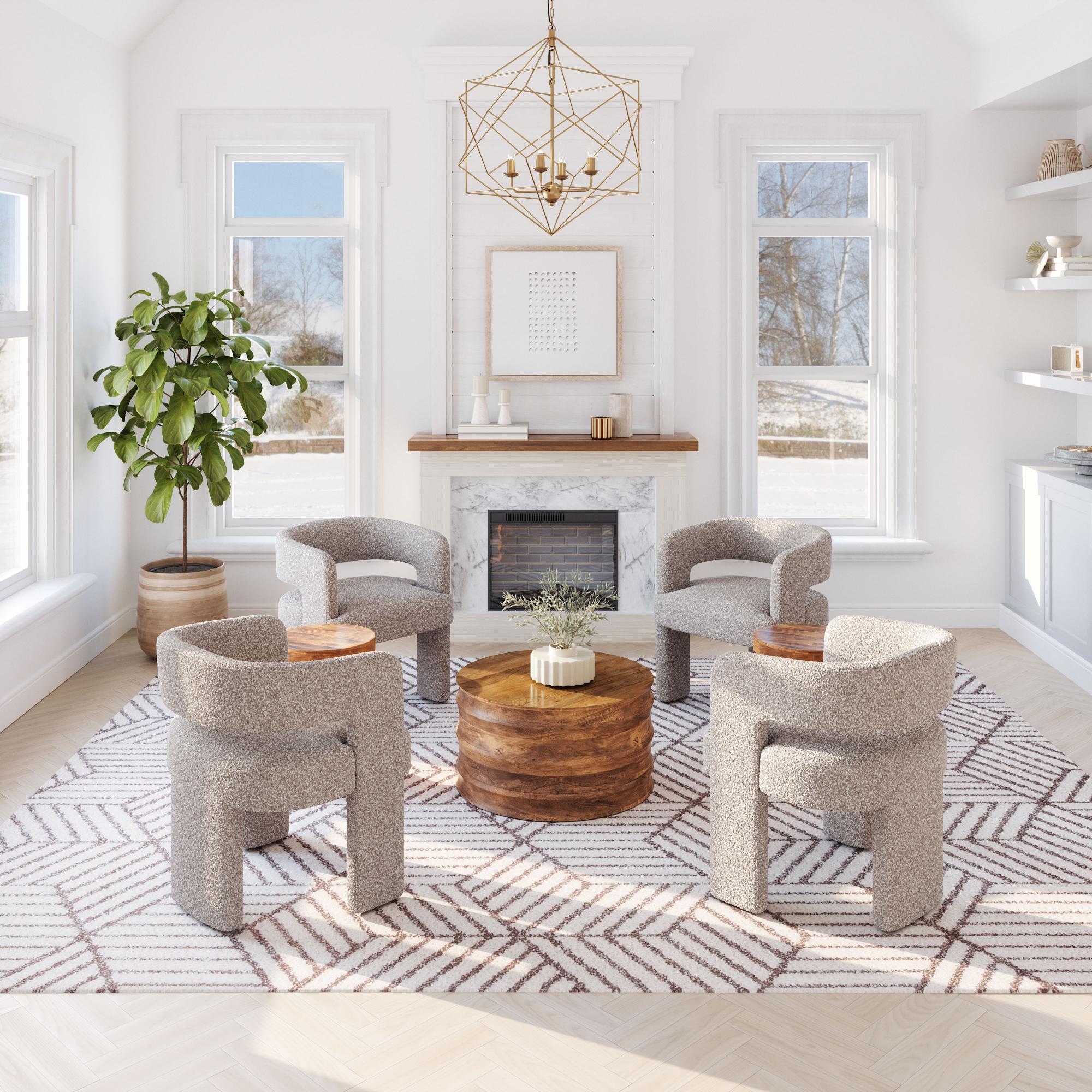 Zuo Modern Java Accent Chair in Sandy Beige