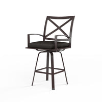 Sunset West La Jolla Aluminum Swivel Barstool with Cushion