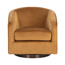 Sunpan Hazel Swivel Lounge Chair in Gold - Belfast Heather Grey / Black Sky / Blush Sky / Burgundy Sky / Deep Green Sky / Navy Blue Sky / Dark-Bronze Gold Sky