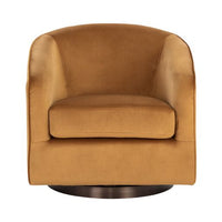 Sunpan Hazel Swivel Lounge Chair in Gold - Belfast Heather Grey / Black Sky / Blush Sky / Burgundy Sky / Deep Green Sky / Navy Blue Sky / Dark-Bronze Gold Sky