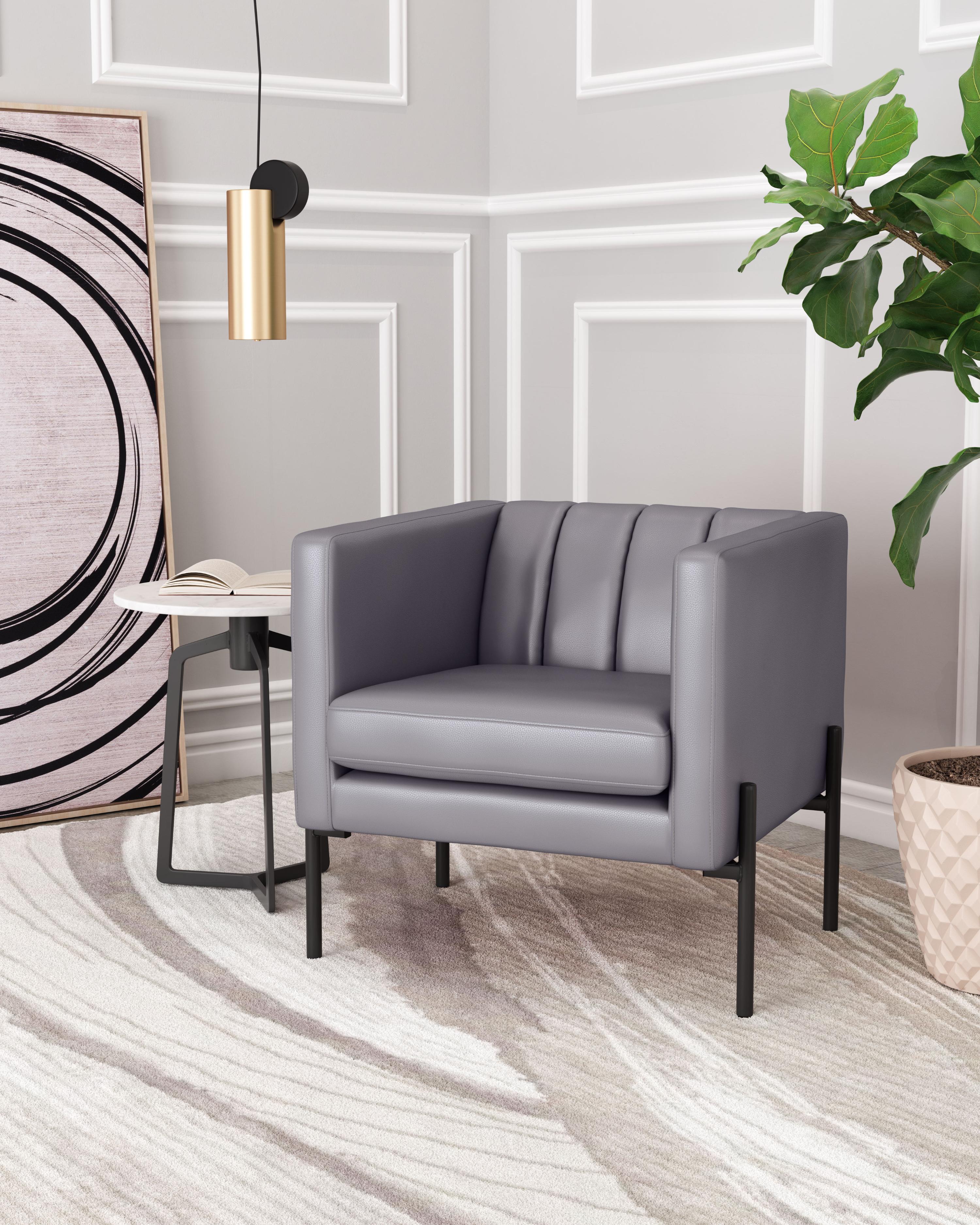 Zuo Modern Jess Accent Chair in Gray