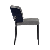 Sunpan Pearce Dining Chair Dark Grey-Abbington Navy / Light Grey-Bravo Cognac