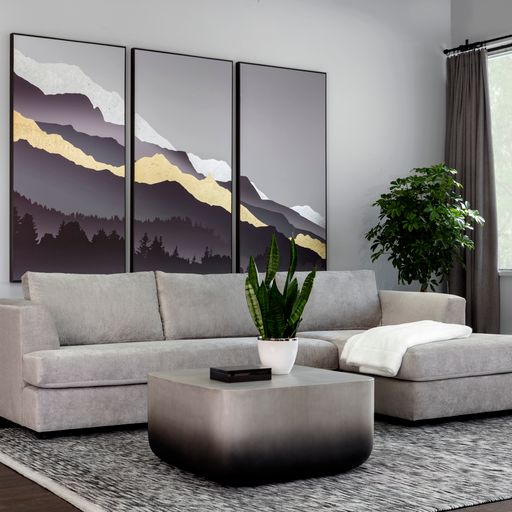 Sunpan Strut Coffee Table Black Ombre / Marble Look