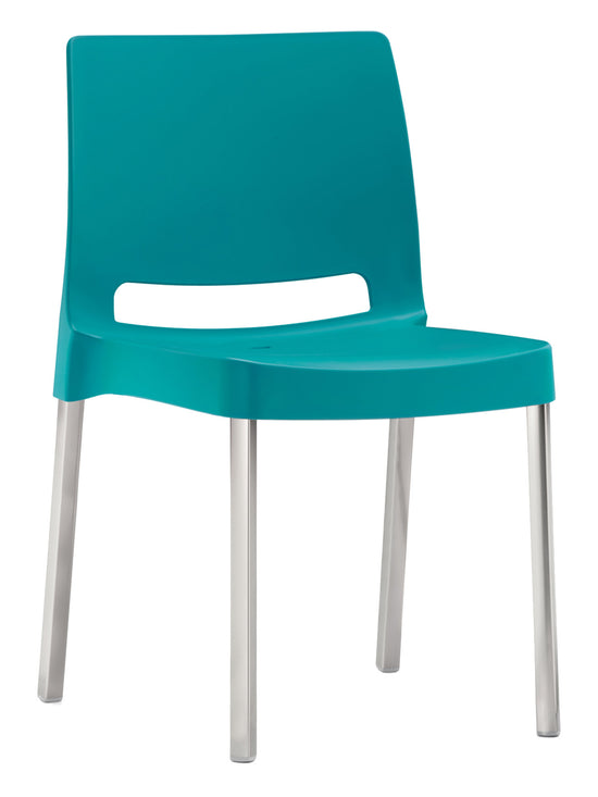 Florida Seating Molded Polypropylene With Aluminum Legs Side Chair - JOI-AQUA